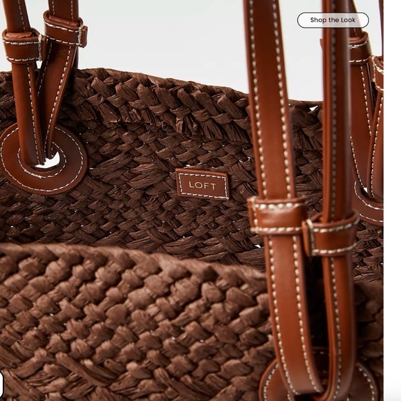 LOFT Beach Double Strap Straw Tote Bag - Picture 2 of 4